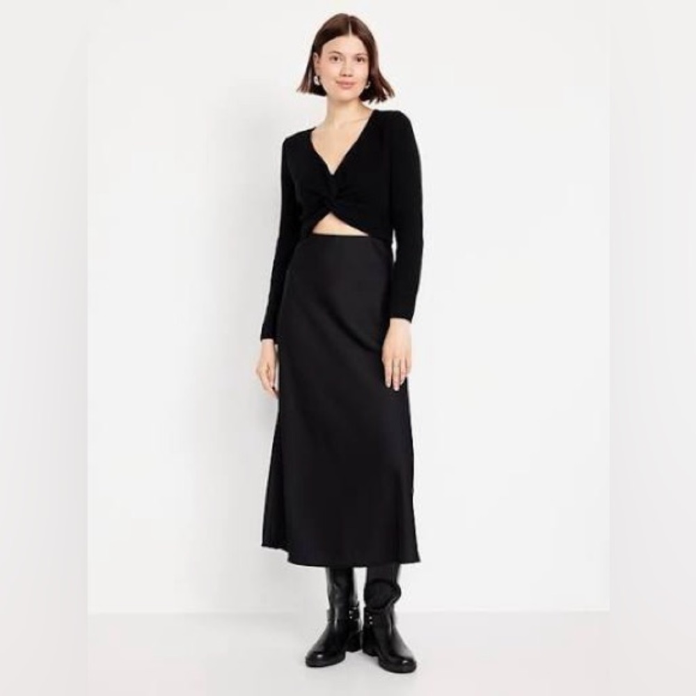 Old Navy Black Satin Skirt